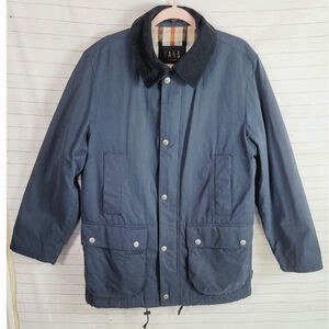DAKS LONDON CHORE JACKET IN DUSTY BLUE, SZ LARGE